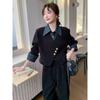 Elegant French Vintage Two Piece Set Women Autumn Spring Fashion Wide Leg Pants Outfit