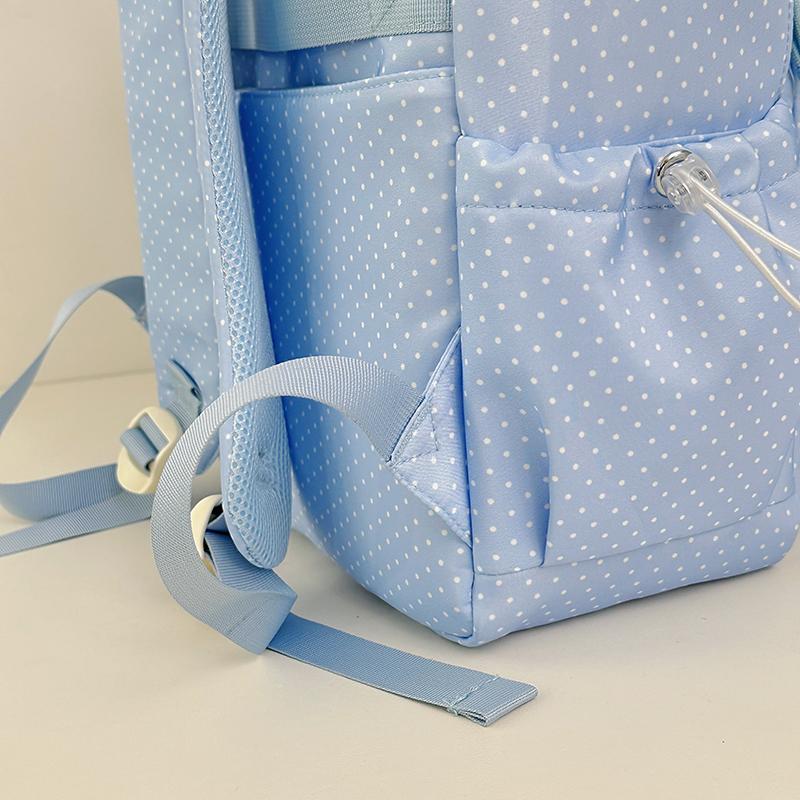 Dot Print Backpack Middle School Student Class Schoolbag Travel Computer Backpack