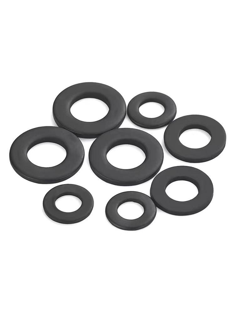 Grade 12.9 Thick Black Iron Flat Washer - Round Metal for M3, M4, M5, M6, M8 Screws