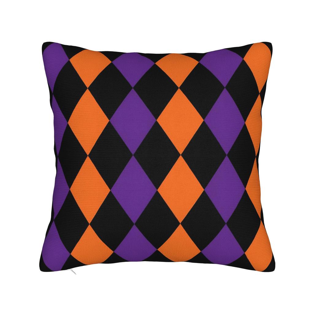 Horror Pumpkin Face Halloween Square Pillow Case Cushion Cover Novelty Zipper Decorative Pillowcase for Home 18"