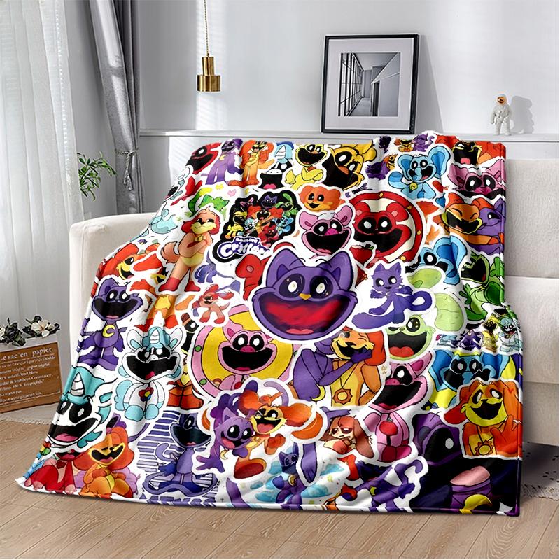Cartoon S-Smiling C-Critters Catnap Craftycorn Soft Plush Blanket,Flannel Throw Blanket for Living Room Bedroom Bed Sofa Cover