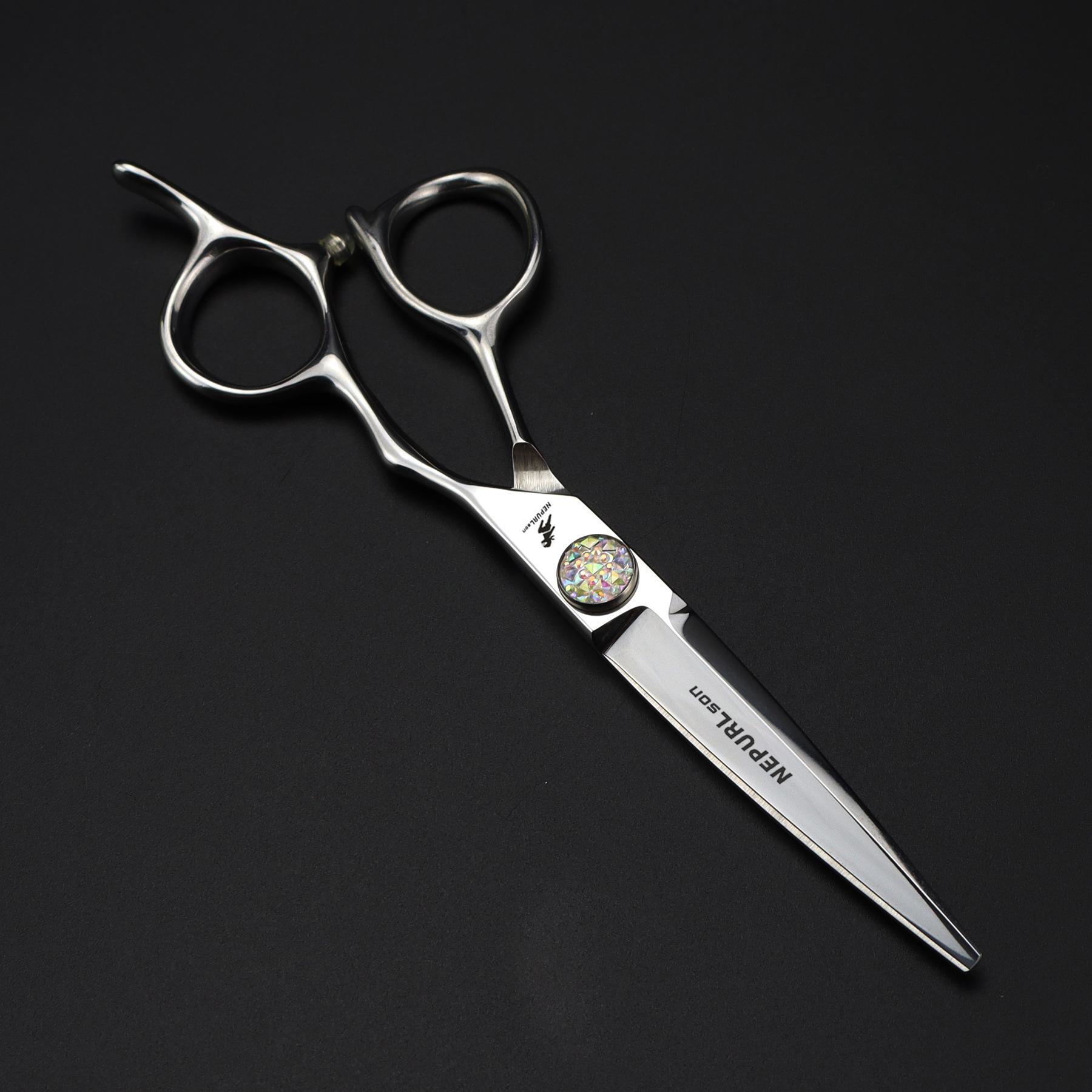 Napson 6.0 Personalized Colorful Gemstone Model Hairdressing Scissors - Straight & Thinning Shears 6.0 inch