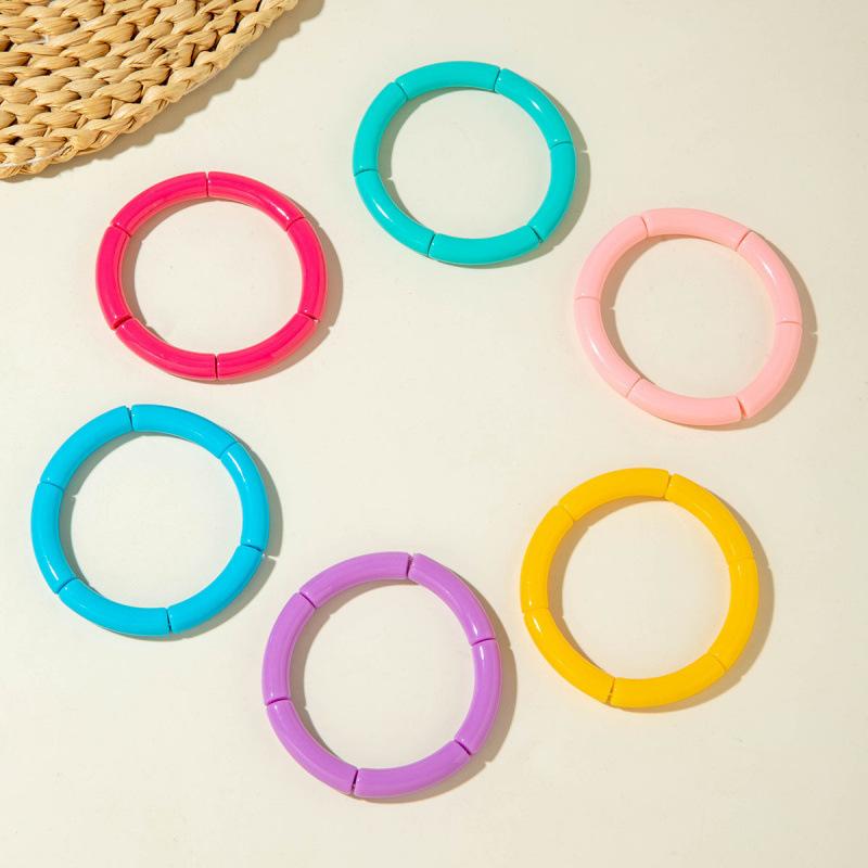 Creative Bracelet Bracelet, Color Dopamine Elastic Bamboo Bracelet Jewelry Women
