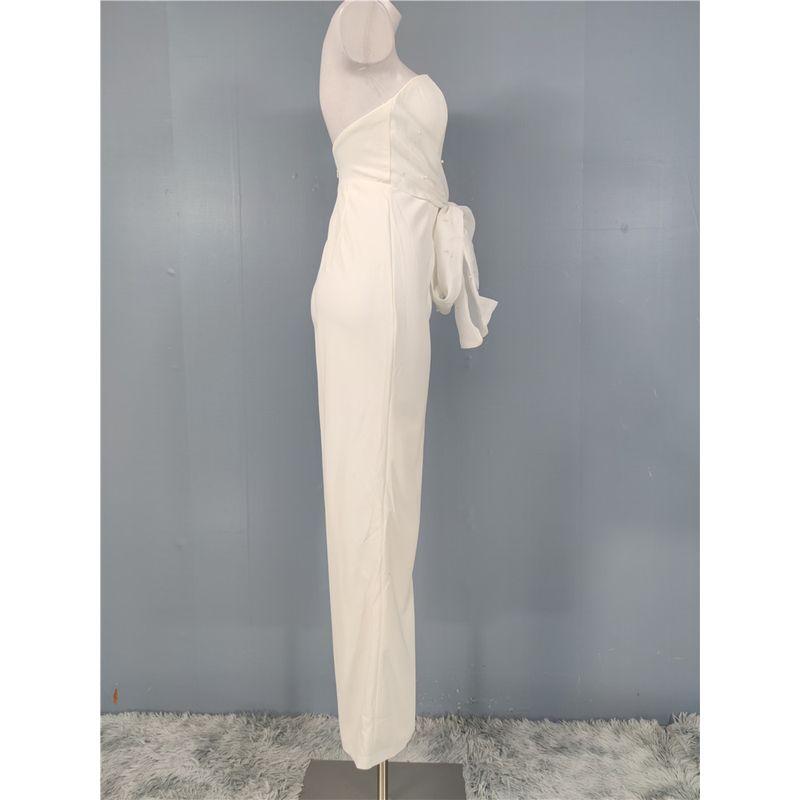 Foreign Trade Order Wrap-around Lu's Home Fashion Sexy Gyaru Backless Royal Sister Pearl Strap Elegant Socialite Banquet Jumpsuit