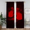 Bloody Blackout Curtains for Living Room Curtain Shades Anti-mosquito Curtains 2 Pieces Partition Halloween Decoration Kitchen