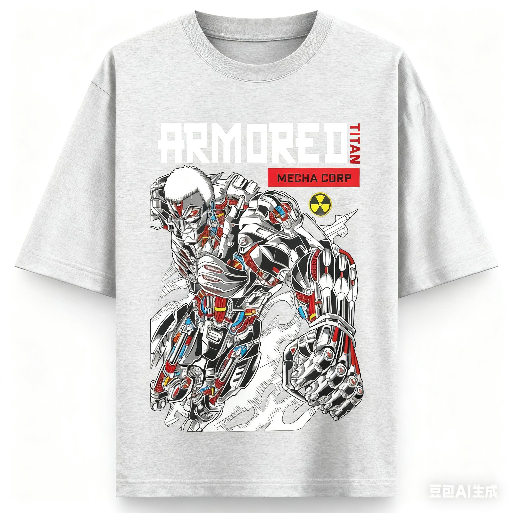 

Attack on Titan Anime ARMORED TITAN Printing Oversized Cotton Tshirt Men and Women Harajuku Casual Summer Absorb Sweat Tee 3XL