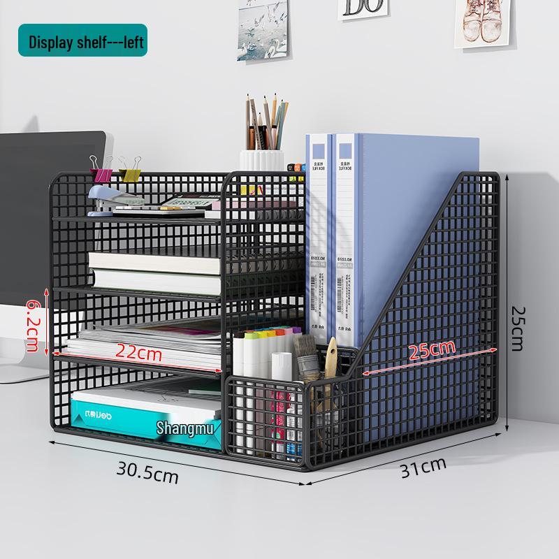 Multilayer Desktop Organizer: File Storage Rack & Office Supplies Set