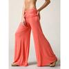 VEZFAA Pantalons et corsaires taille haute imprimés couleur unie pour femmes