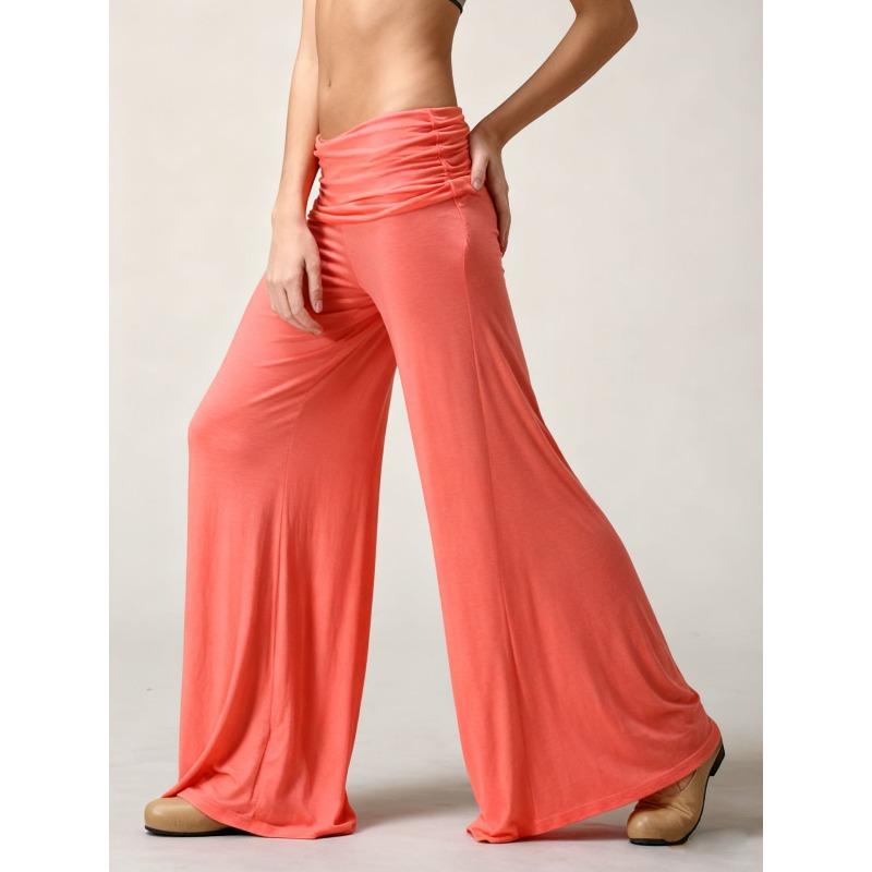 VEZFAA Pantalons et corsaires taille haute imprimés couleur unie pour femmes