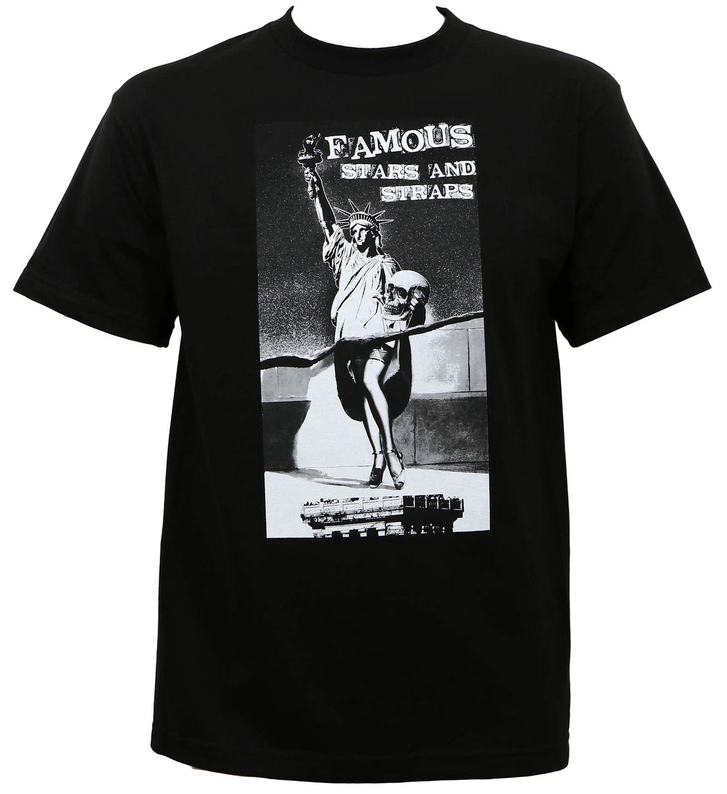 FAMOUS STARS & STRAPS Stat Lib T-Shirt Black S NEW XS