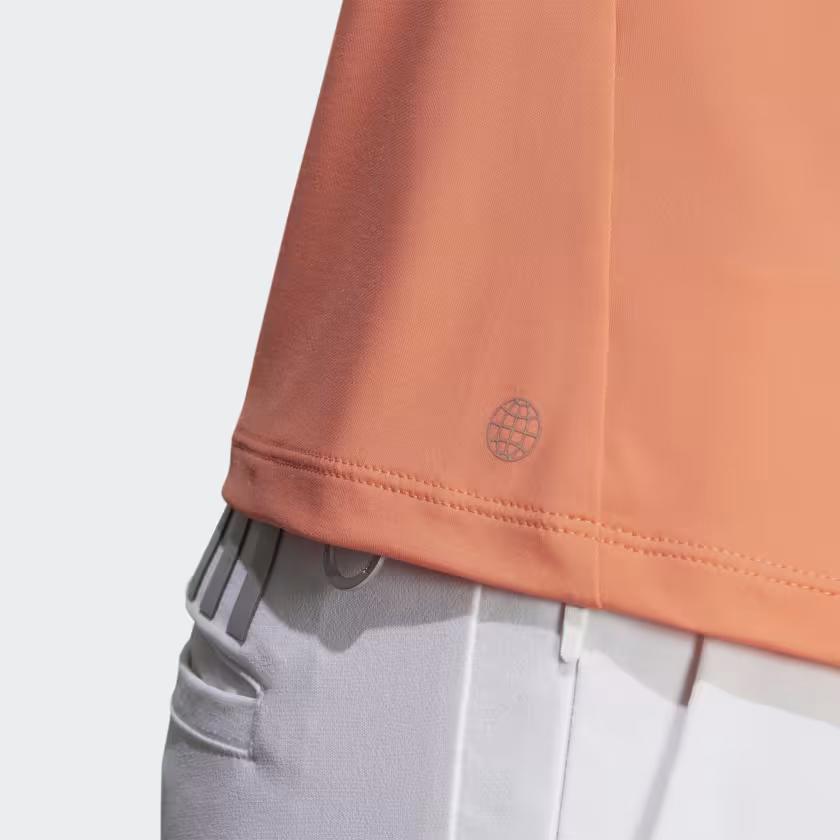 adidas Solid Color Casual Long Sleeve Polo Shirt Women Tops Orange HT0044