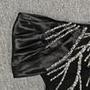 Elegant Handmade Beaded Off-the-Shoulder European & American Bandage Evening Dress