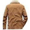 Men's Retro Corduroy Lambswool Jacket - Thickened, Fleece-Lined Cotton-Padded Coat for Autumn and Winter.