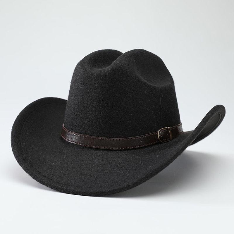 Deerskin Fleece Top Hat Retro Jazz Hat Men's and Women's Felt Hat European and American Woolen Hat Western Cowboy Hat