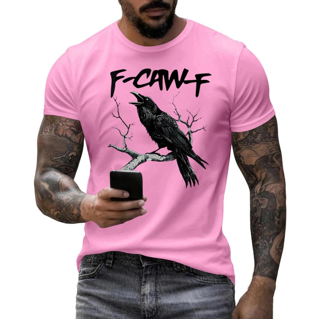 Men's Fashion Casual  Printed Short Sleeve Round Neck Pullover Tops