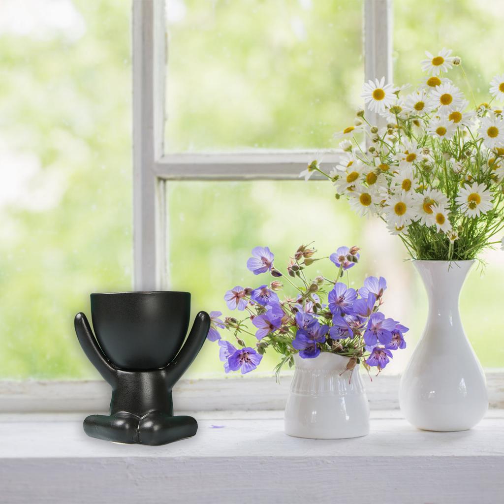 CCeramic Flower Pot Succulent Plant Pot Vivid Small Doll Flowerpot Home Office Desktop Decoration Creative Pot Festive Gift