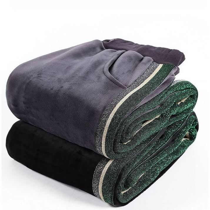 Women's Winter Plus-Size Velvet Harem Pants High-Waist Thick Fleece-Lined Sweatpants