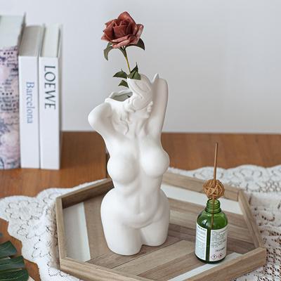 Frauenkörpervase, Frauenkurvige Vase, einzigartiger Streifenlook, dekorative Vase, kreative Blumenvase, moderne böhmische Heimdekoration