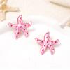 Colorful Drop Oil Simple Metal Geometric Starfish Earrings for Women Ocean Leisure Style Exquisite Earrings Jewelry Accessories