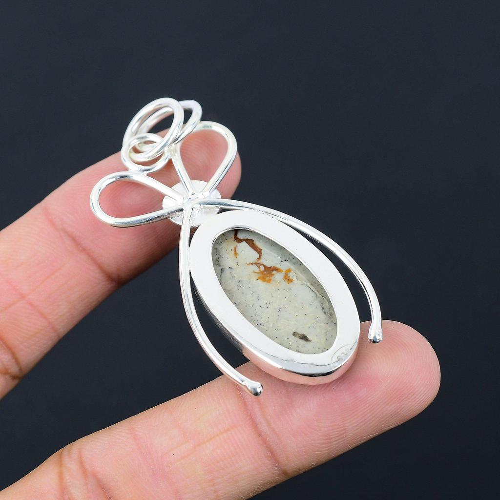 Sisters Day Deal Natural Polychrome Jasper 925 Sterling Silver Ethnic Pendant