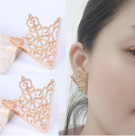 Qifu European & American Street Style Hollow Triangle Stud Earrings