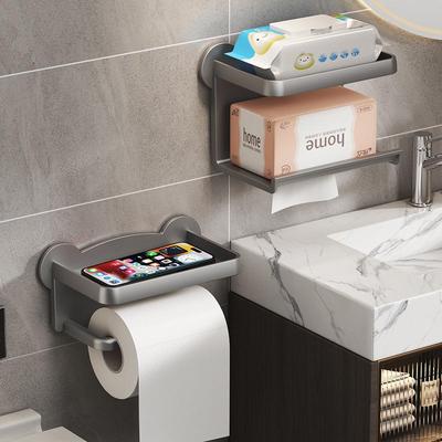 Porte-papier toilette et étagère pour téléphone muraux sans perçage