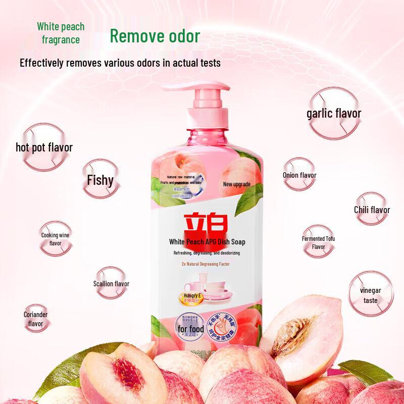 Liby APG Dish Soap with Peach Scent (2x1kg Pack + Tissues)