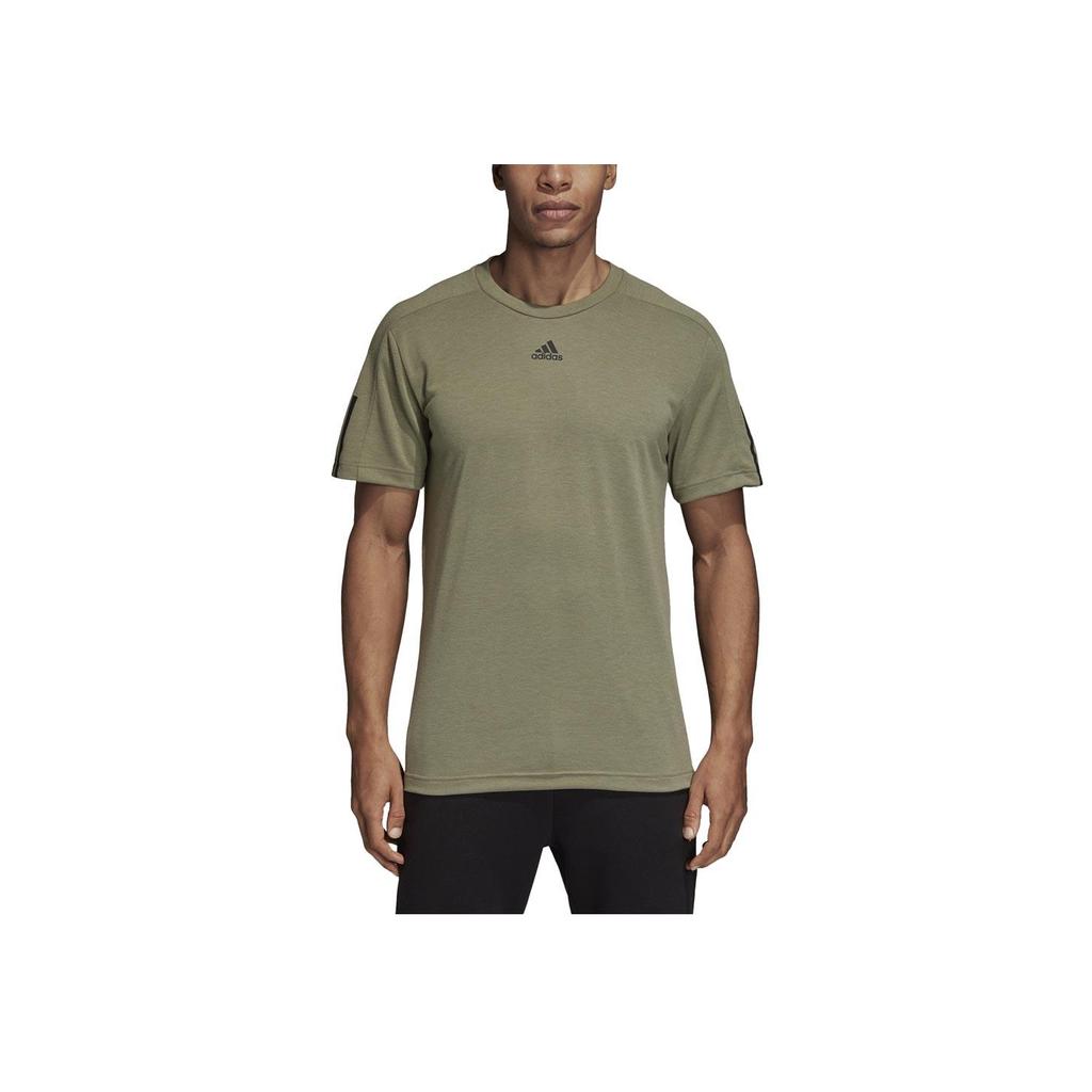 Adidas Aeroready Designed To Move Feelready Solid Logo Round Neck Short Sleeve T-Shirt Men T-Shirts Heritage-Green GT5557