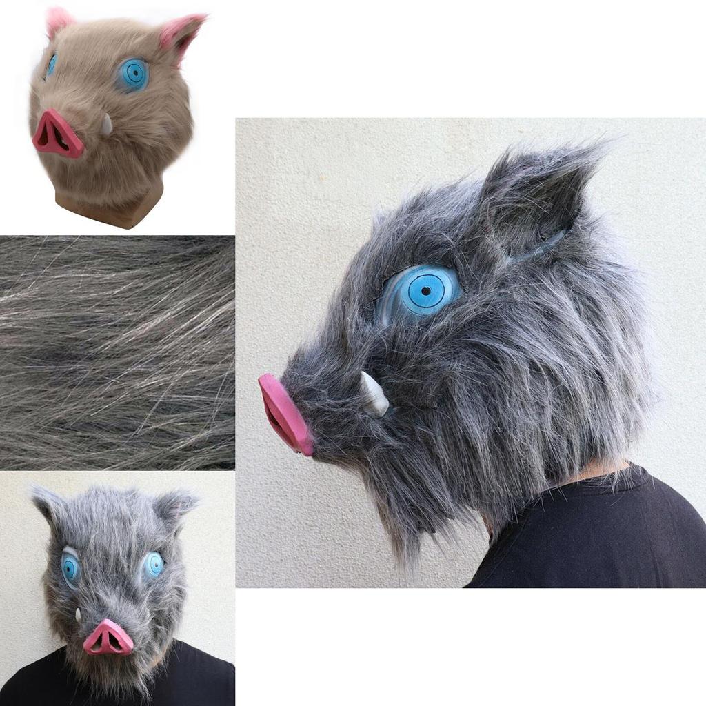 Authentic Anime Demon Slayer Kimetsu No Yaiba Hashibira Inosuke Pig Cosplay Mask Ideal For Costume Parties