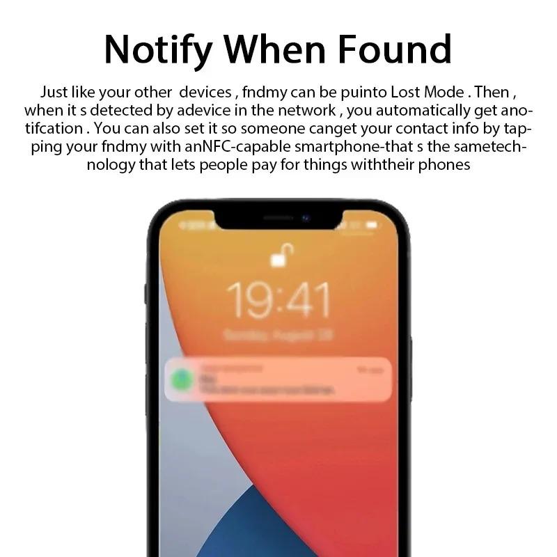 Rastreador GPS Bluetooth inteligente funciona com Find My APP Dispositivo de lembrete anti-perda sem fio para iPhone Localizador de chaves Kids Finder