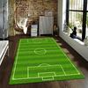 Soccer Field Pattern Carpet for Bedroom, Green Area Rug Design Suitable for use as an anti-slip for living room bedroom sofas
