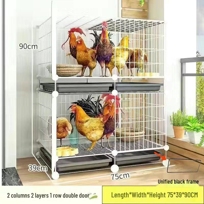 Large Iron Chicken Coop & Rabbit Cage for 20 Birds, 3-Layer, Indoor/Outdoor with Automatic Waste Cleaning
