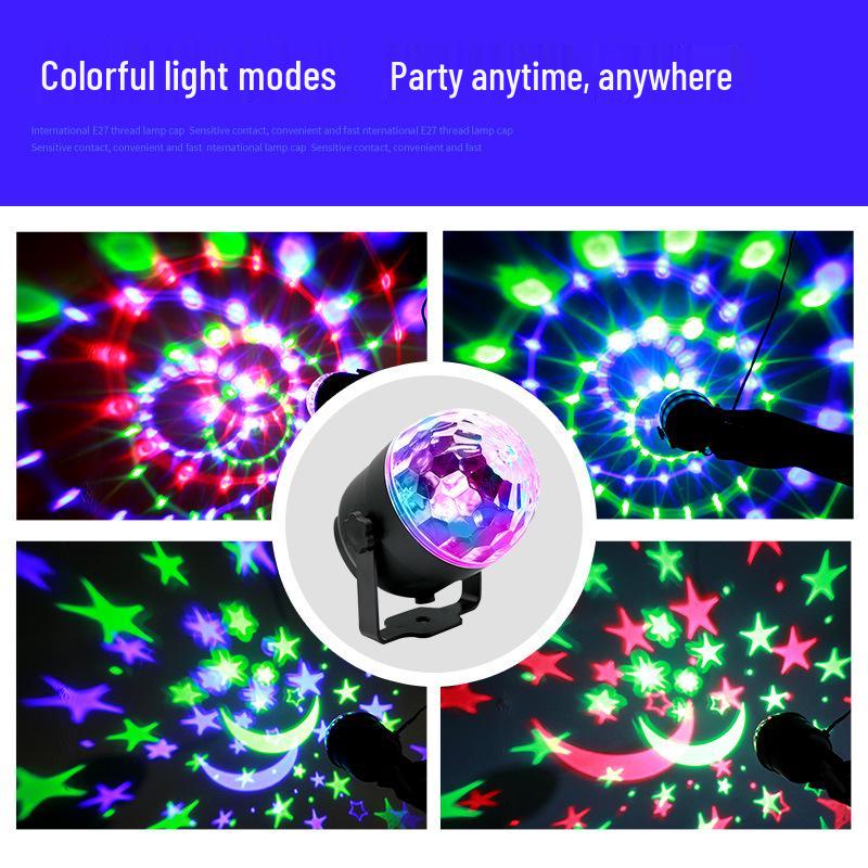 Bluetooth Music Stand with USB 5V: Seven-Color Rotating Sound-Controlled Magic Ball Stage Light
