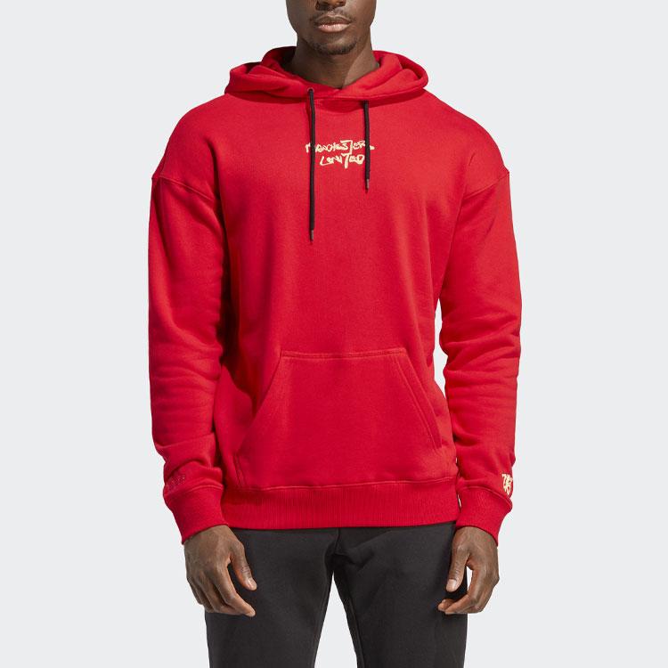 adidas Manchester United Chinese Story Soft Fleece Pullover Hoodie Men Vibrant Red HT1992