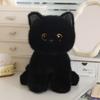 Kawaii Round Cat Plush Toy Soft Stuffed Animal Black Cat Plush Kitten Doll Pillow Gift for Girls Kids Children Home Decoration