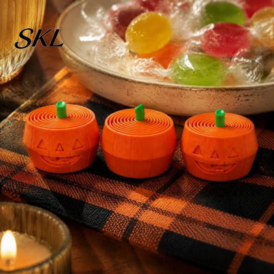 Halloween Stress Relievers 3D Printed Pumpkin Fidget Toy, Retractable Spiral Relief Creative Desk Ornaments Ornament, Flexible PLA Sensory Figurine