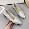 Pointed Toe Metallic Flat Women's Flats Light Concise Loafers Sepatu Slip On Wanita Lightweight Everyday Work Ballet Shoes