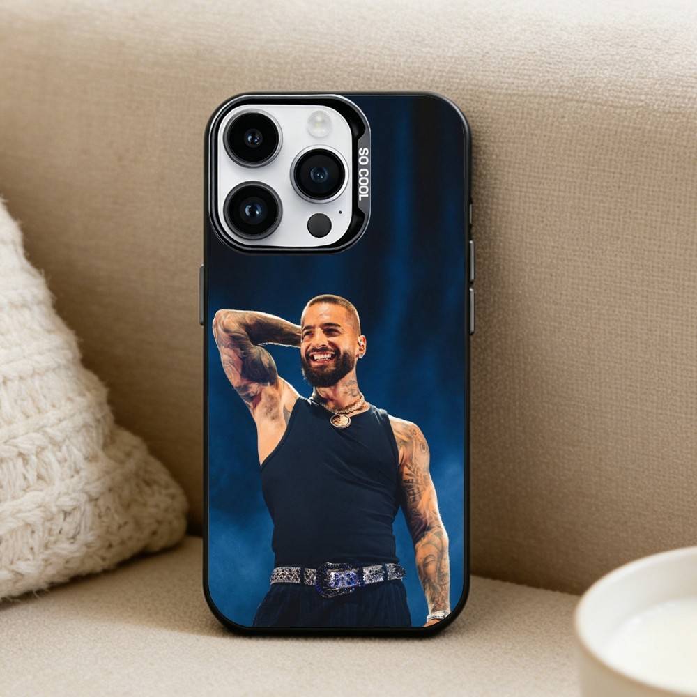 

M-Maluma Phone Case For iPhone17, 16,15,14,13,12 Pro Max Black Candy Matte Shockproof Cover iPhone12