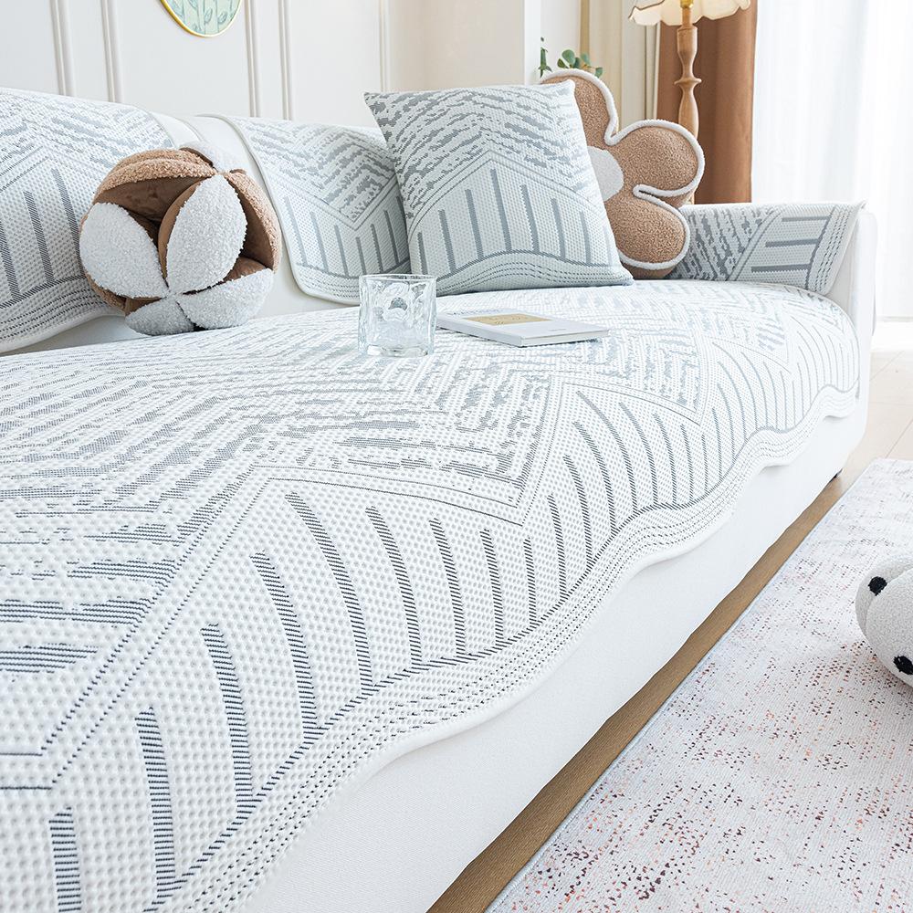 Summer New Ice Silk Cool Bean Sofa Cushion Cool Breathable Non-Slip And Dirt-Resistant Simple Special-Shaped Seat Cushion Sofa Cover