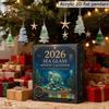 Christmas Room Decoration Sea Glass Marine Life Advent Calendar, 24 Day Countdown Box Festive Desktop Ornaments with Ocean Animal Acrylic Ornaments,