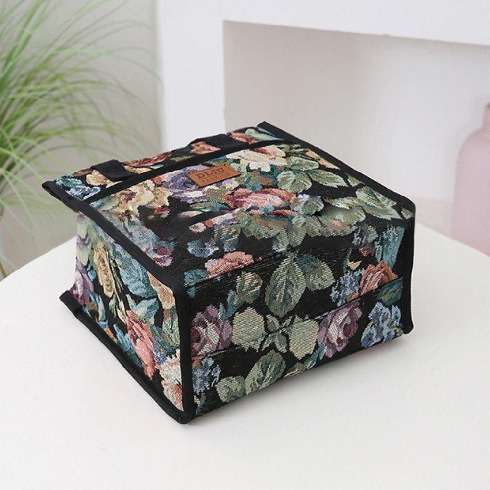 New Thickened Floral Print Lunch Bag Thermal Waterproof Insulation Bag Large Capacity Portable Handbag