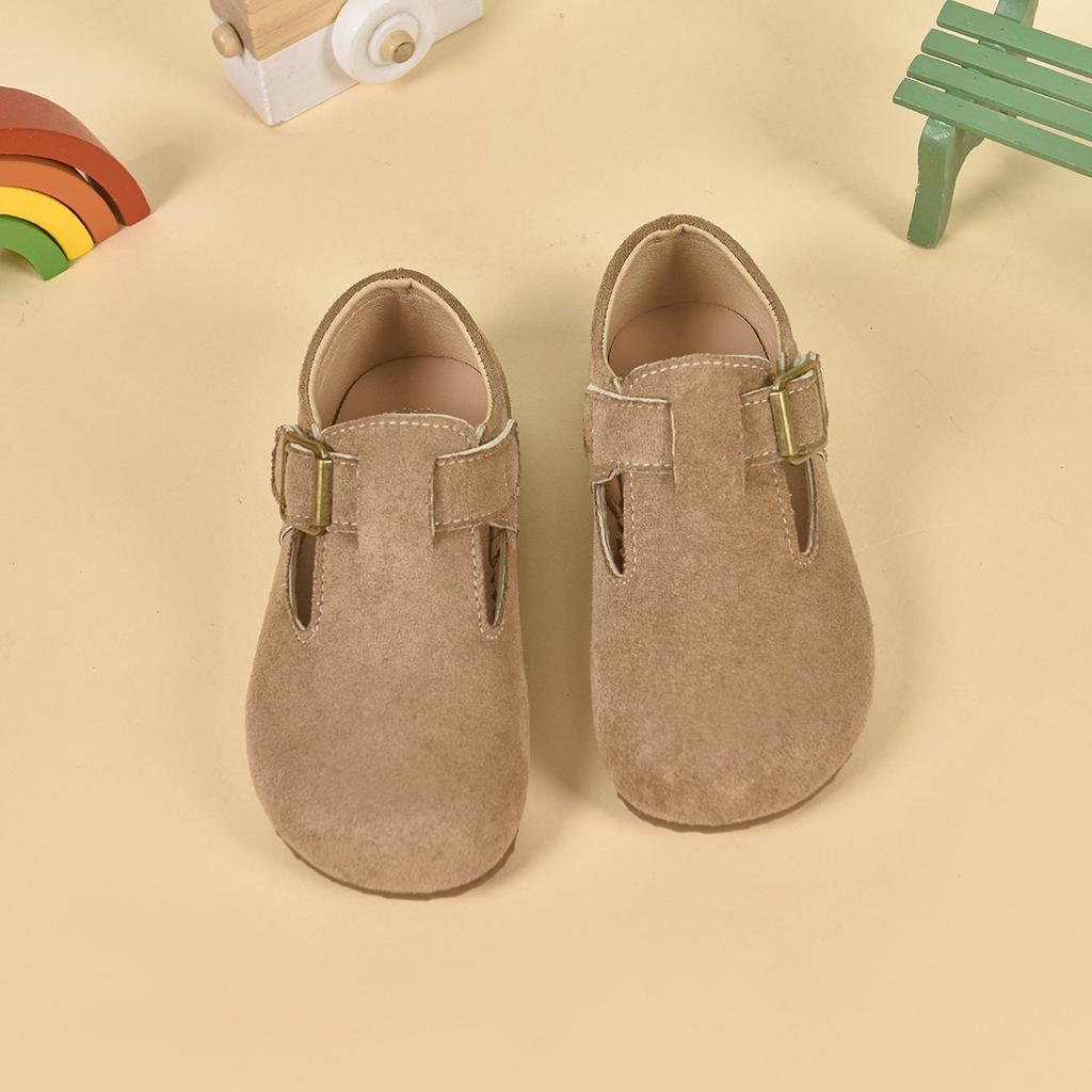 Girls' shoes, new spring and autumn models, Korean-style children's shallow suede shoes, breathable soft-soled slip-on Birkenstock shoes