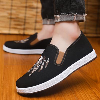 Alte Pekinger Stoffschuhe ethnischer Stil nationaler Stil bestickte Leinenschuhe Herren neu atmungsaktiv Slipper Herrenschuhe