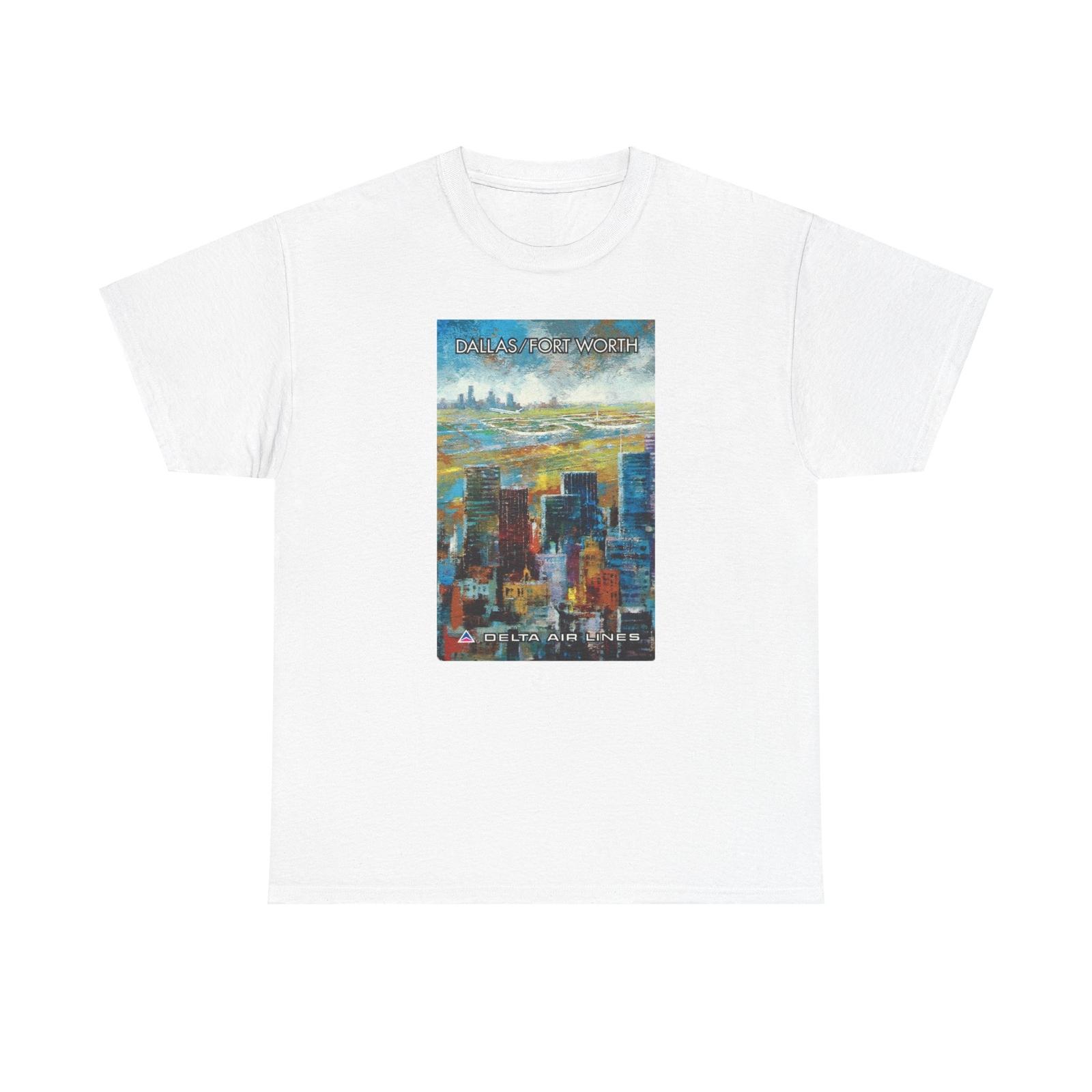 Dallas Vintage Airlines Playing Cards T-Shirt Mens Womens Tees Top Tee, Retro Pilot Aviation Enthusiast Gift, M