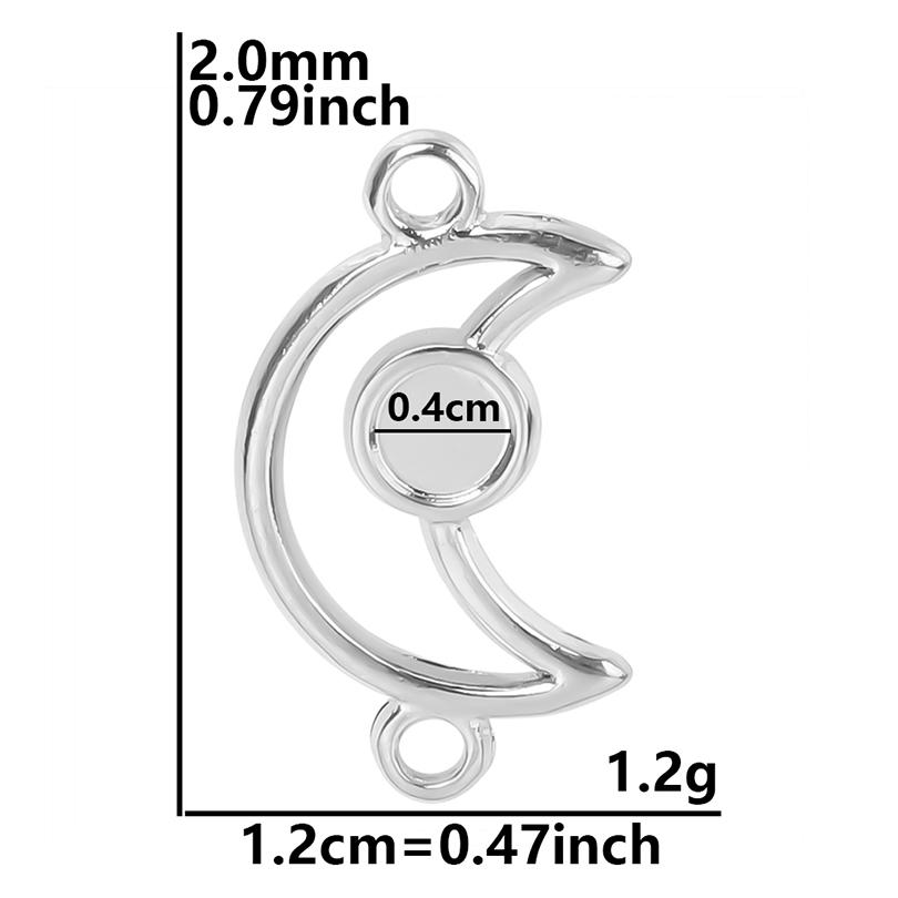 

6pcs Metal Leaf Moon Charm With Two Hole Stainless Steel Charms For Bracelets Making Earrings Jewelry Pendant DIY Accessories
