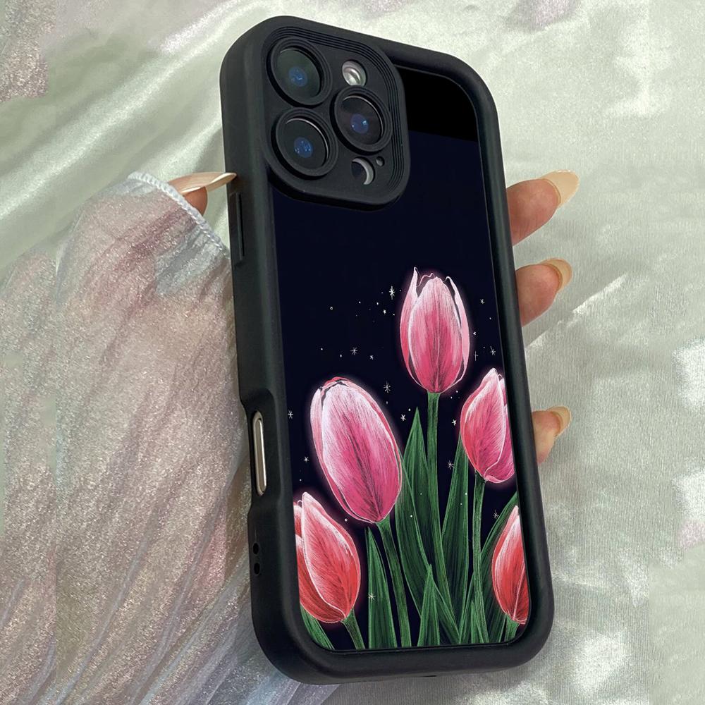 JT509 Spring Tulips for iPhone 17 16 15 14 Pro Max Samsung S26 S25 Ultra A17 A07 A56 A16 A06 A05 Xiaomi 15T Redmi 15c 14C Soft Case