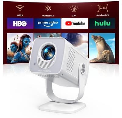 TOPTRO Mini TP2 Android and At High Brightness for Home 1080P 4K 6 Bluetooth Automatic Keystone Compatible with DVD and Switch Projector, Compact,