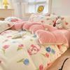 Four Piece Thick Coral Velvet Quilt Cover For Winter Milk Velvet Bed