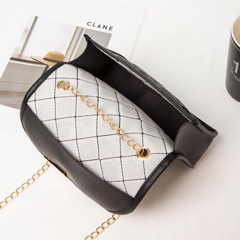 New fashion casual portable shoulder women's bag crossbody simple embroidered thread small square bag crossbody bag