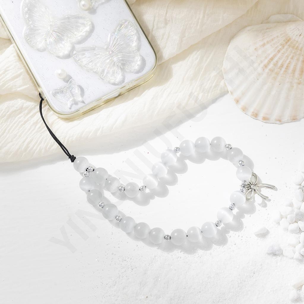 Girl's Heart High-end Bow Short Mobile Phone Chain Colored Beaded Fashion Mobile Phone Pendant Mobile Phone Pendant